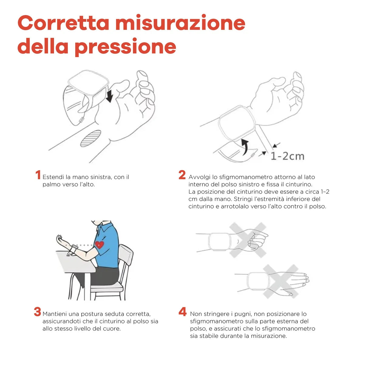 Misuratore Pressione da Polso: LED Touchscreen, Monitoraggio Facile della Pressione Arteriosa