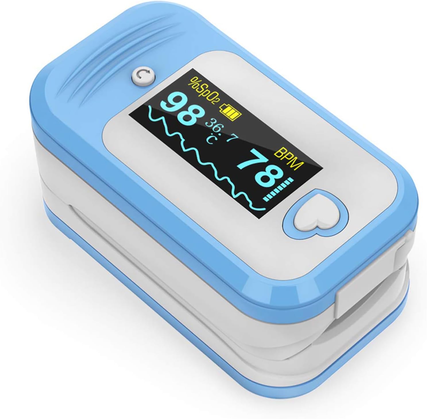 Ossimetro da Dito 5-in-1 | Ossigeno, Battito, Temperatura e PPG